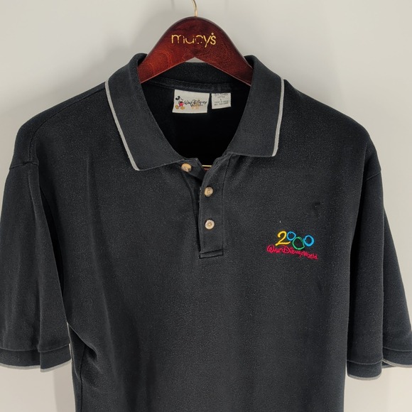 Vintage Walt Disney World 2000 Y2K Classic Pullover Polo Shirt Black Size L‎ - Picture 4 of 7